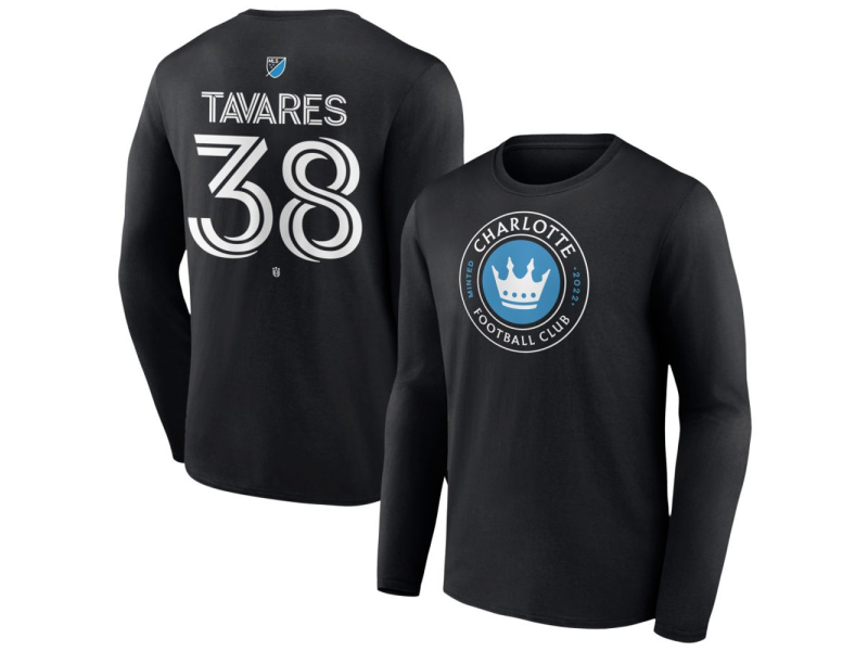 Youth Charlotte FC #38 Iuri Tavares Team Authentic Long Sleeve T-Shirt - Black