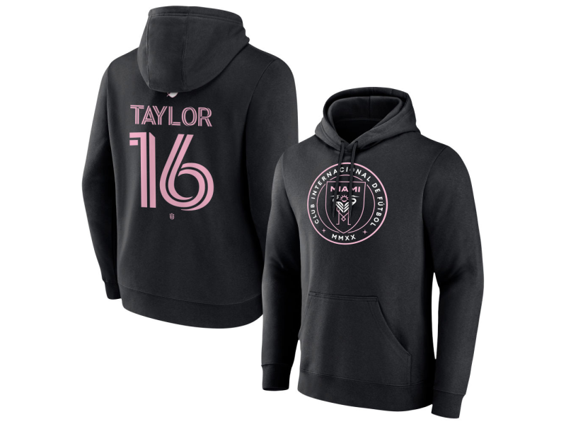 Men's Inter Miami CF Authentic Stack #16 Robert Taylor Pullover Hoodie - Black
