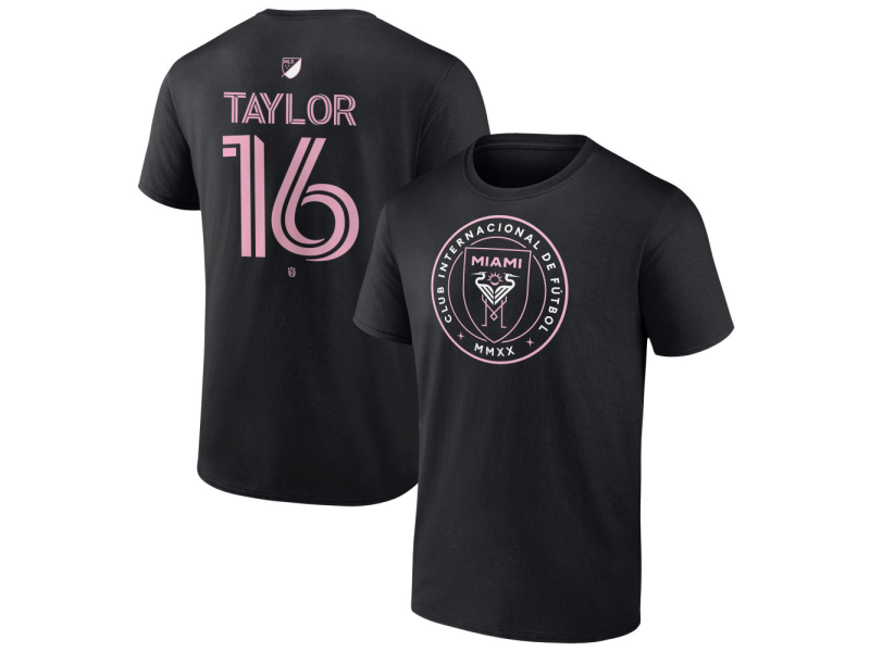 Men's Inter Miami CF Authentic Stack #16 Robert Taylor T-Shirt - Black
