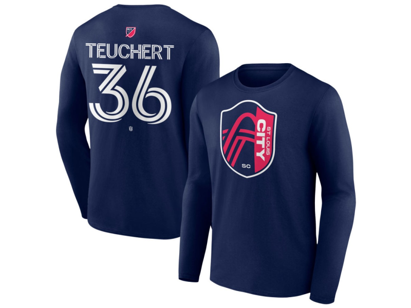 Men's St. Louis City SC #36 Cedric Teuchert Team Authentic Long Sleeve T-Shirt - Navy