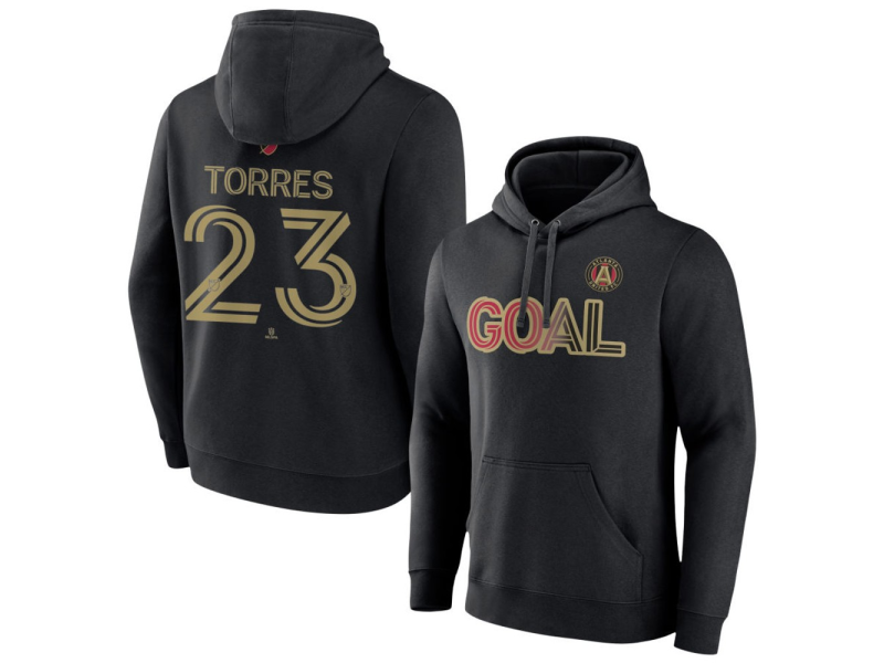 Men's Atlanta United FC Goal #23 Adyn Torres Pullover Hoodie - Black