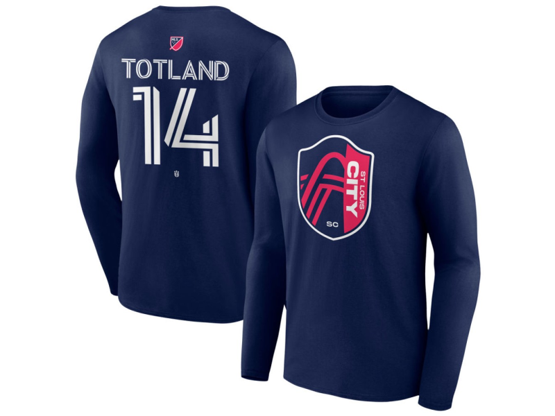 Men's St. Louis City SC #14 Tomas Totland Team Authentic Long Sleeve T-Shirt - Navy