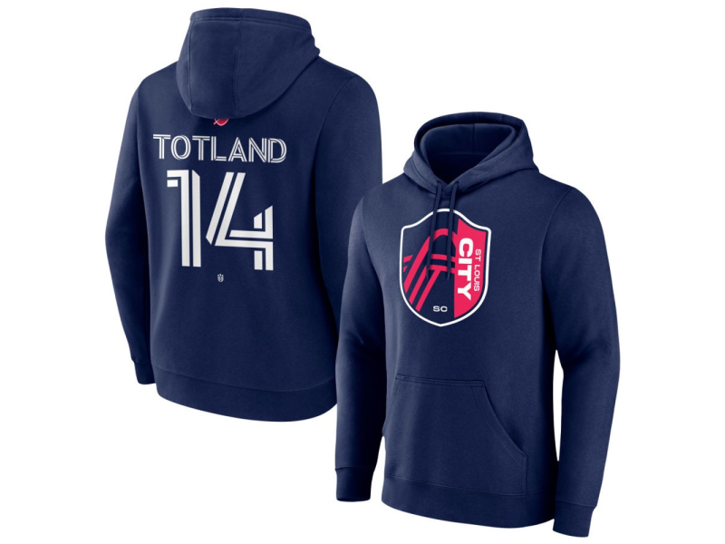 Men's St. Louis City SC #14 Tomas Totland Team Authentic Pullover Hoodie - Navy