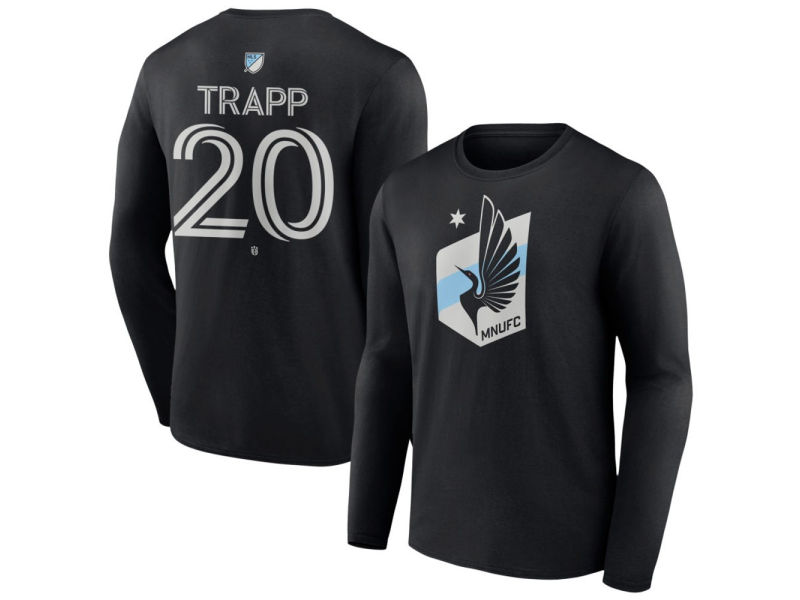 Youth Minnesota United FC #20 Wil Trapp Team Authentic Long Sleeve T-Shirt - Black