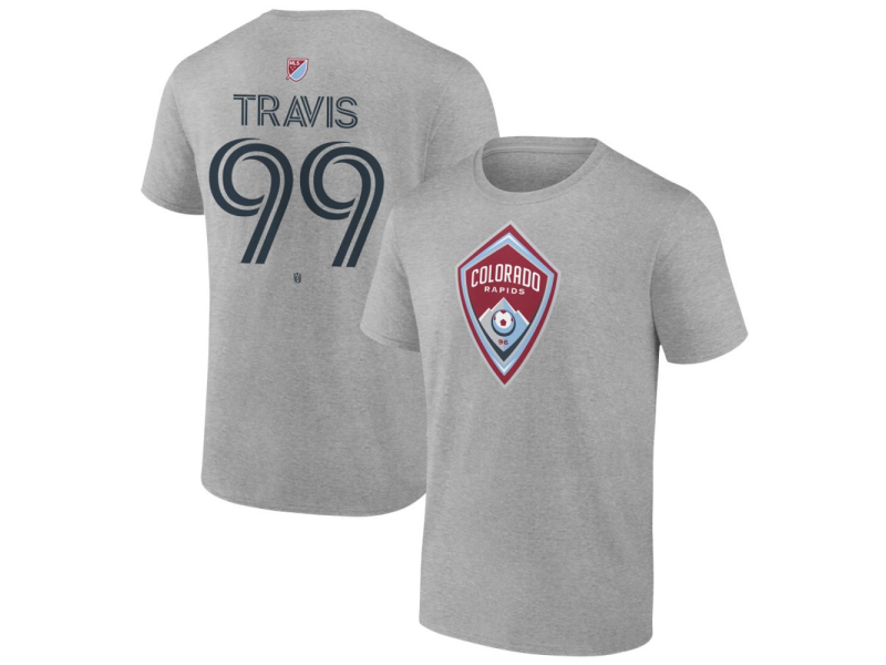 Youth Colorado Rapids #99 Jackson Travis Team Authentic T-Shirt - Gray