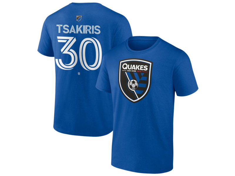 Youth San Jose Earthquakes #30 Niko Tsakiris Team Authentic T-Shirt - Royal