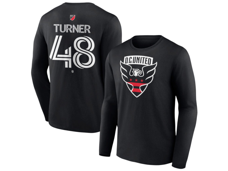 Youth D.C. United #48 Gavin Turner Team Authentic Long Sleeve T-Shirt - Black