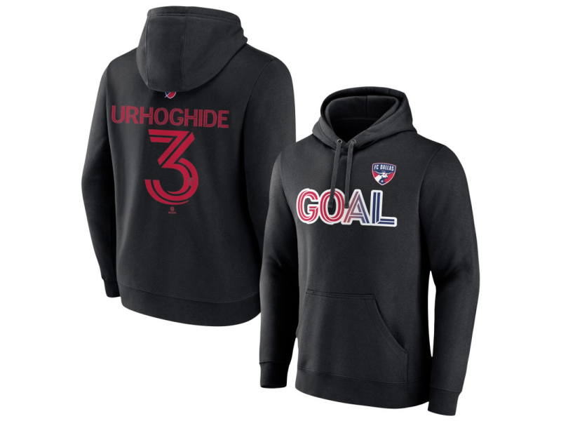 Men's FC Dallas Goal #3 Osaze Urhoghide Pullover Hoodie - Black
