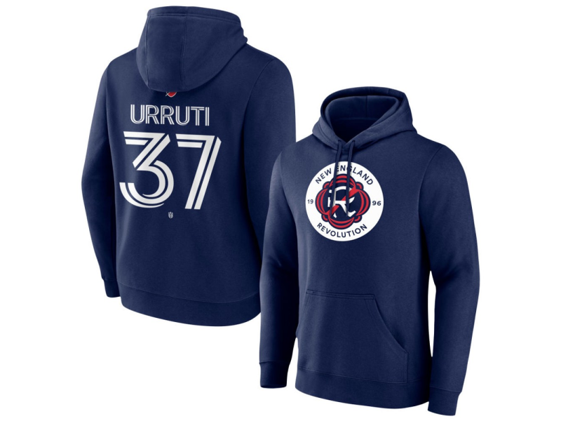 Men's New England Revolution #37 Maxi Urruti Team Authentic Pullover Hoodie - Navy