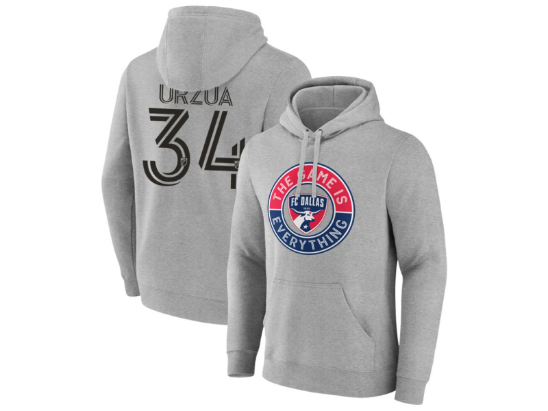 Men's FC Dallas The Game Is Everything #34 Alejandro Urzua Pullover Hoodie - Gray