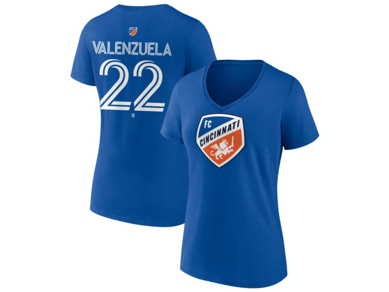 Women's FC Cincinnati #22 Dado Valenzuela Team Authentic V-Neck T-Shirt - Royal