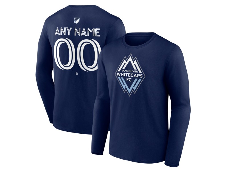 Men's Vancouver Whitecaps FC Custom Team Authentic Long Sleeve T-Shirt - Navy