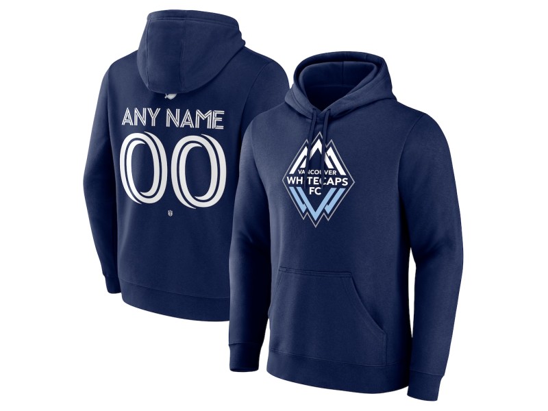 Men's Vancouver Whitecaps FC Custom Team Authentic Pullover Hoodie - Navy