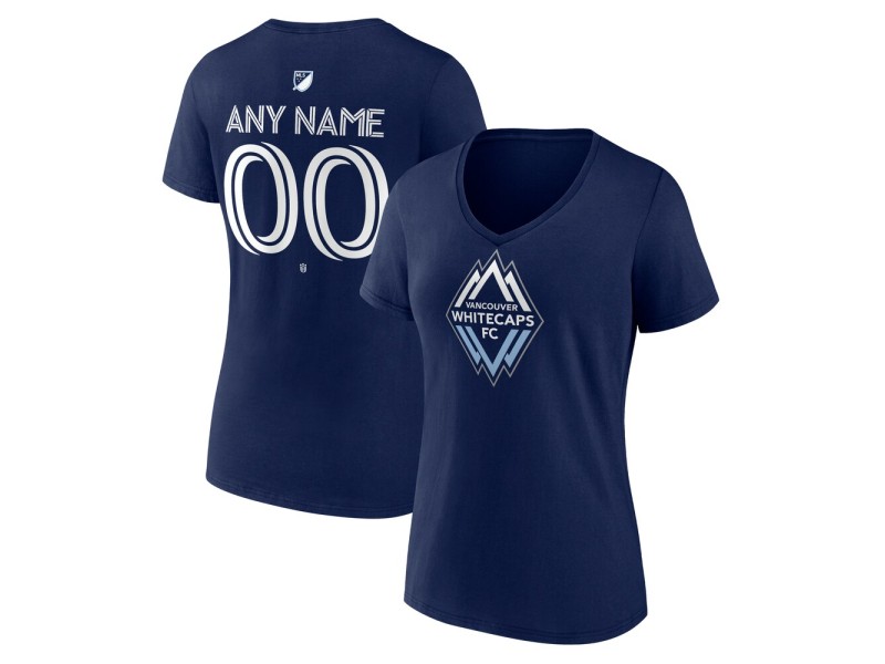 Women's Vancouver Whitecaps FC Custom Team Authentic V-Neck T-Shirt - Navy