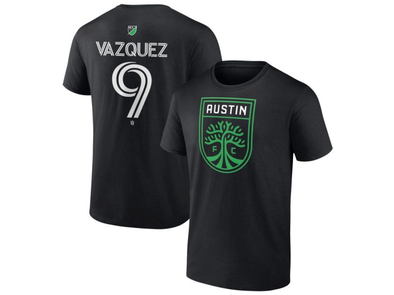 Men's Austin FC #9 Brandon Vazquez Team Authentic T-Shirt - Black