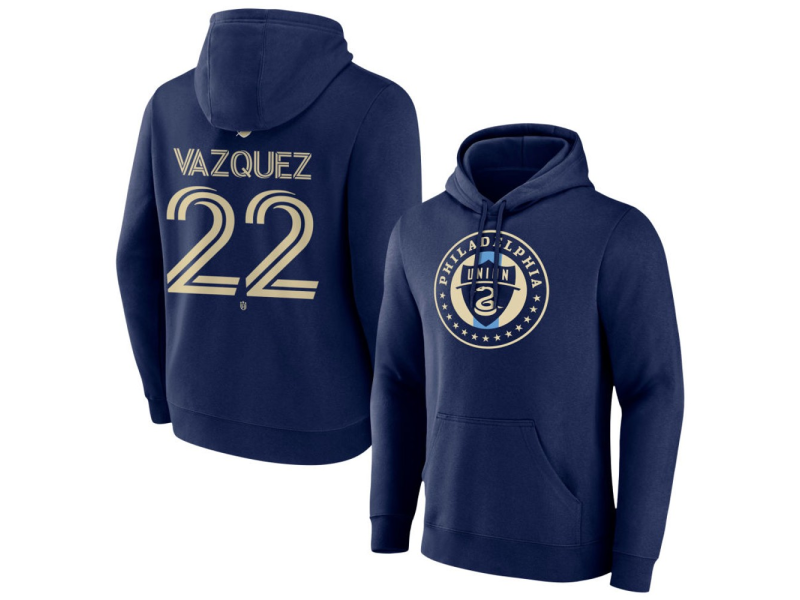 Men's Philadelphia Union #22 David Vazquez Team Authentic Pullover Hoodie - Navy