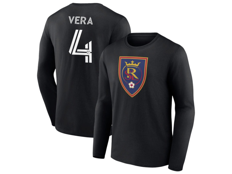 Men's Real Salt Lake #4 Brayan Vera Long Sleeve T-Shirt - Black