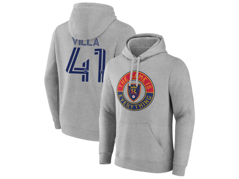 Men's Real Salt Lake The Game Is Everything #41 Juan Gio Villa Pullover Hoodie - Gray