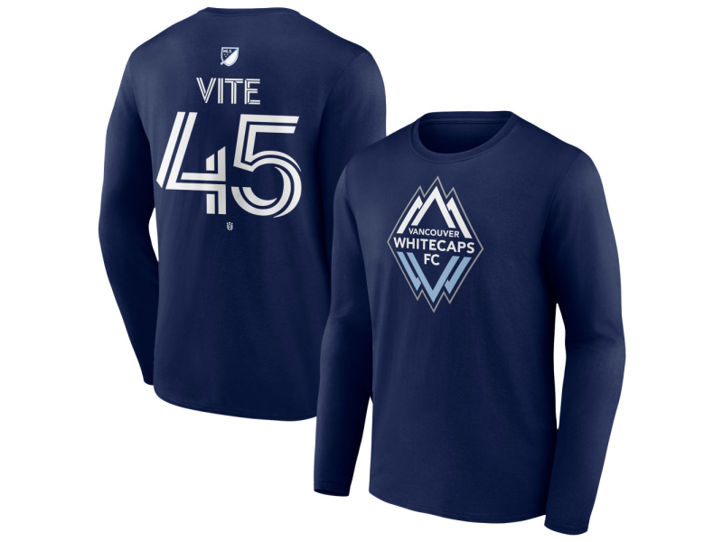 Youth Vancouver Whitecaps FC #45 Pedro Vite Team Authentic Long Sleeve T-Shirt - Navy