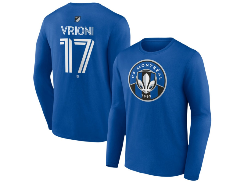 Men's CF Montreal #17 Giacomo Vrioni Team Authentic Long Sleeve T-Shirt - Royal