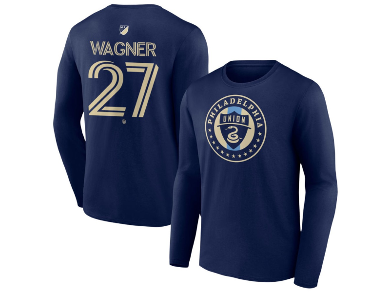 Youth Philadelphia Union #27 Kai Wagner Team Authentic Long Sleeve T-Shirt - Navy