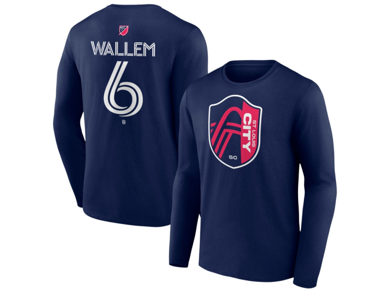 Youth St. Louis City SC #6 Conrad Wallem Team Authentic Long Sleeve T-Shirt - Navy