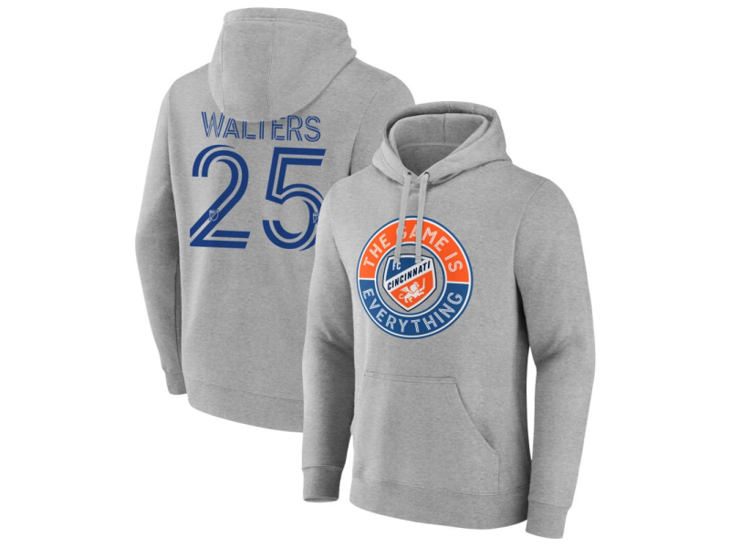 Men's FC Cincinnati The Game Is Everything #25 Paul Walters Pullover Hoodie - Gray