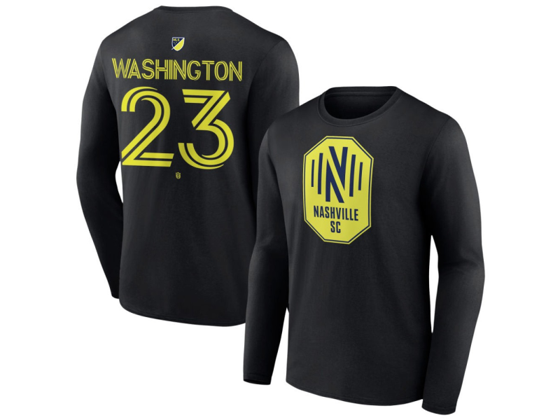 Youth Nashville SC #23 Taylor Washington Team Authentic Long Sleeve T-Shirt - Black