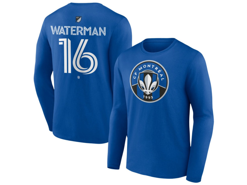 Men's CF Montreal #16 Joel Waterman Team Authentic Long Sleeve T-Shirt - Royal