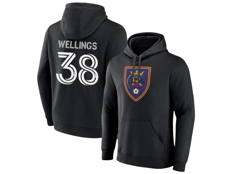 Men's Real Salt Lake #38 Jude Wellings Pullover Hoodie - Black