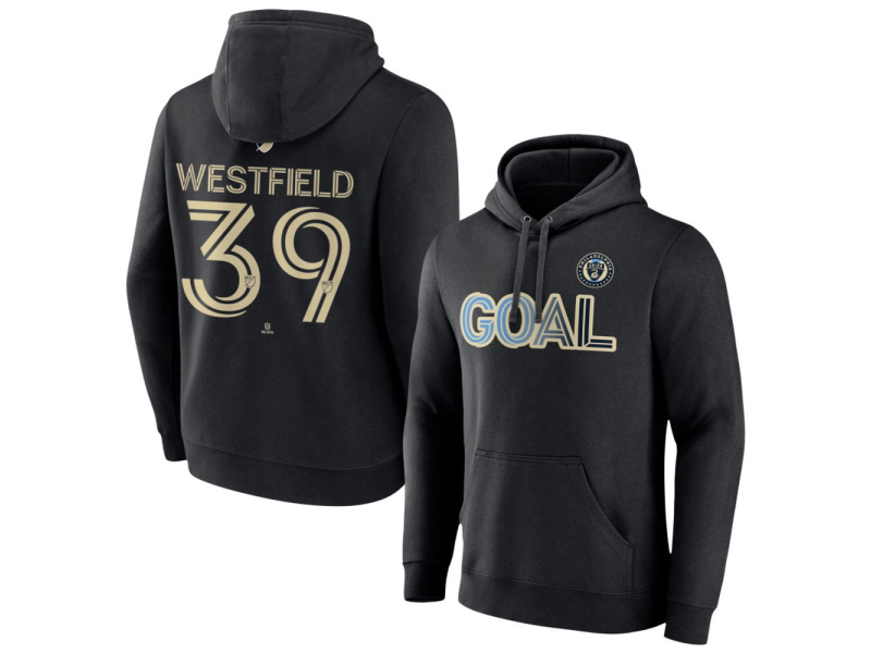 Men's Philadelphia Union Goal #39 Francis Westfield Pullover Hoodie - Black