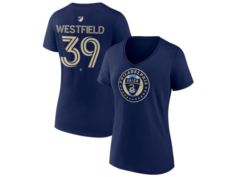 Women's Philadelphia Union #39 Francis Westfield Team Authentic V-Neck T-Shirt - Navy
