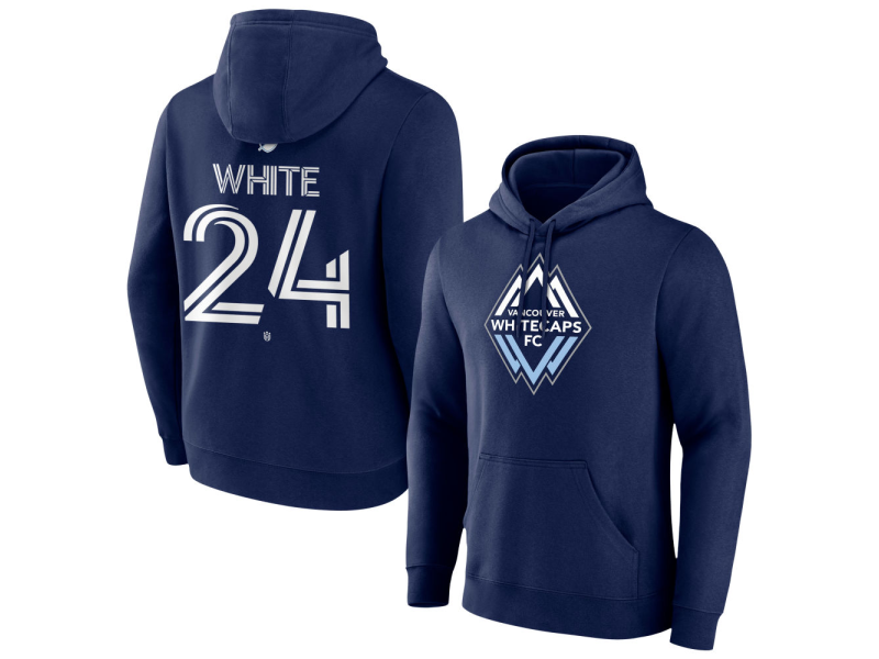 Men's Vancouver Whitecaps FC #24 Brian White Team Authentic Pullover Hoodie - Navy