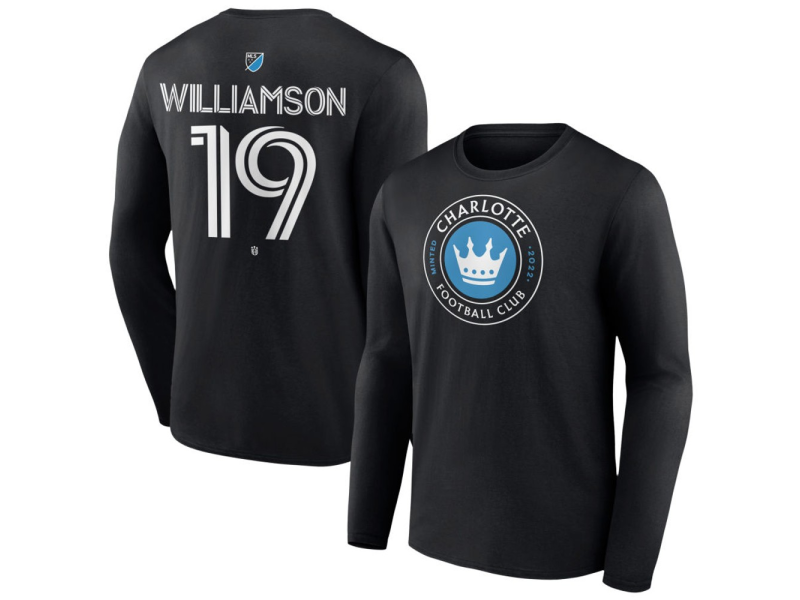 Youth Charlotte FC #19 Eryk Williamson Team Authentic Long Sleeve T-Shirt - Black