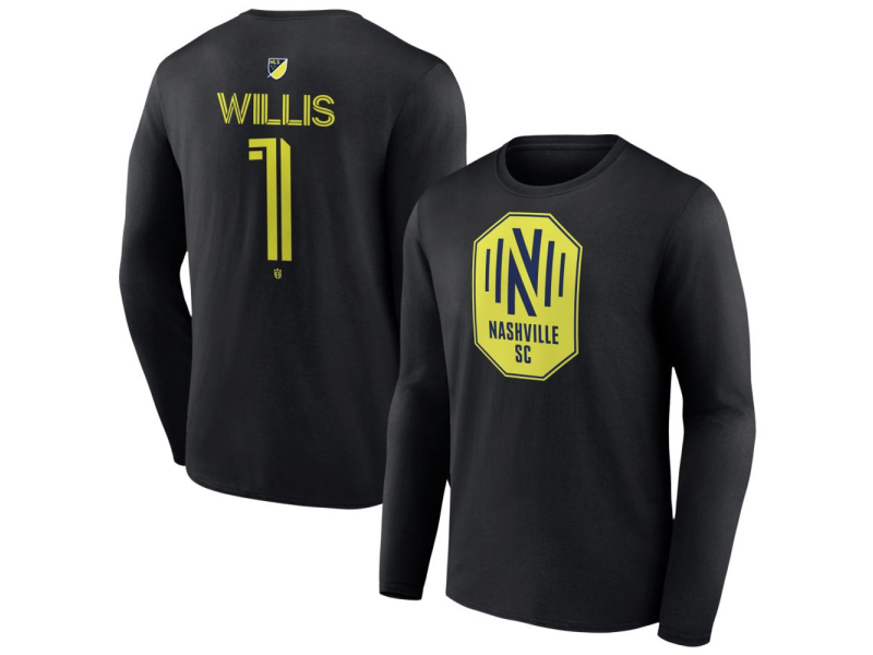 Youth Nashville SC #1 Joe Willis Team Authentic Long Sleeve T-Shirt - Black