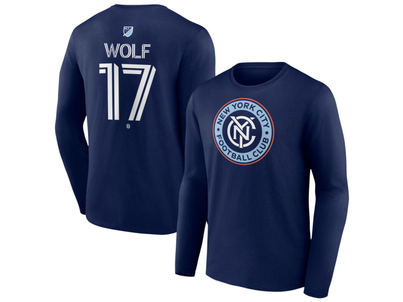 Men's New York City FC #17 Hannes Wolf Team Authentic Long Sleeve T-Shirt - Navy