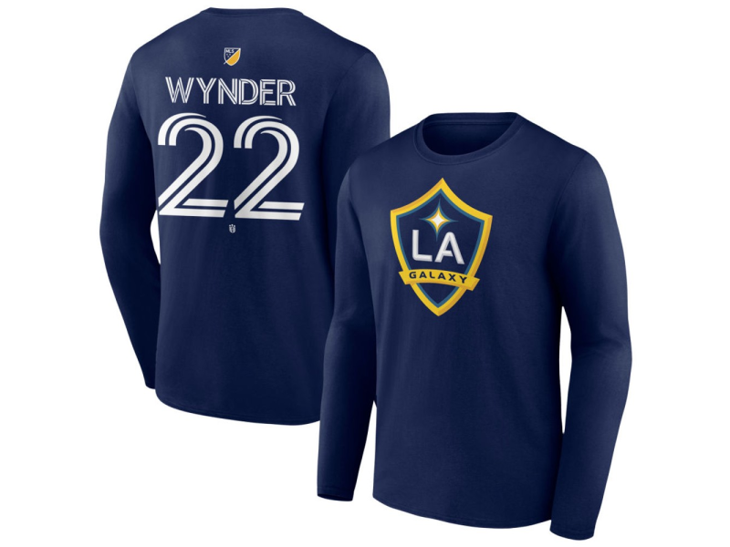 Youth LA Galaxy #22 Elijah Wynder Team Authentic Long Sleeve T-Shirt - Navy