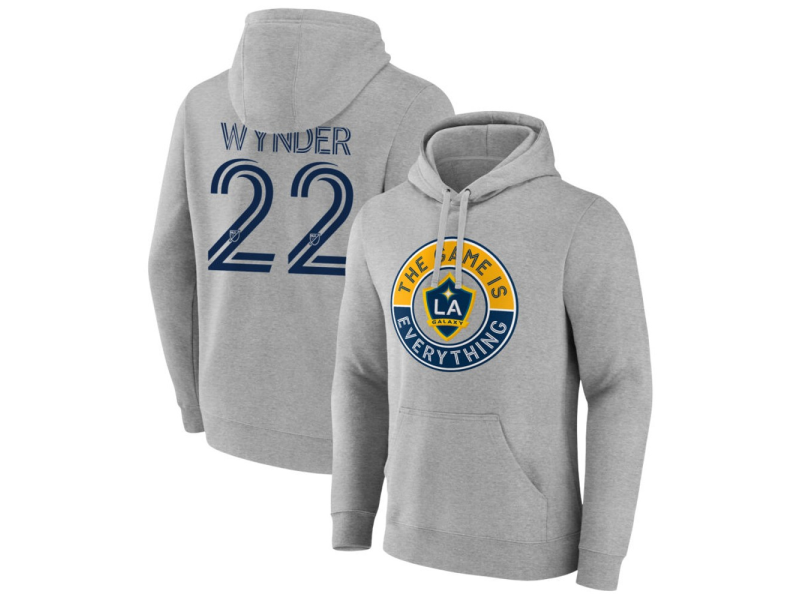 Men's LA Galaxy The Game Is Everything #22 Elijah Wynder Pullover Hoodie - Gray