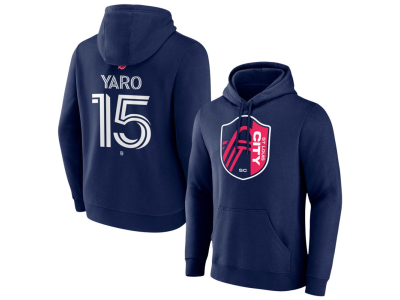 Men's St. Louis City SC #15 Josh Yaro Team Authentic Pullover Hoodie - Navy