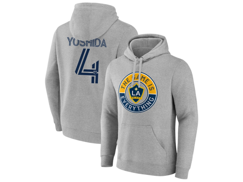 Men's LA Galaxy The Game Is Everything #4 Maya Yoshida Pullover Hoodie - Gray