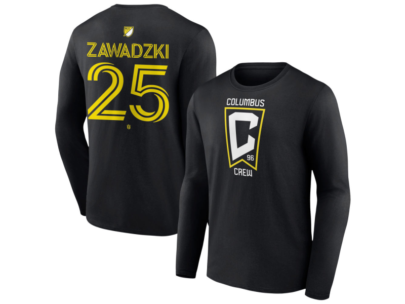 Youth Columbus Crew #25 Sean Zawadzki Team Authentic Long Sleeve T-Shirt - Black