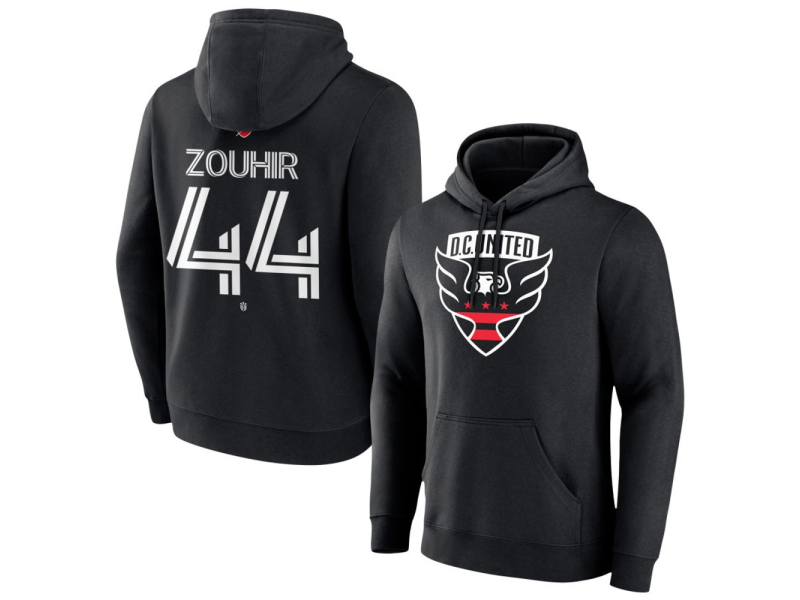 Men's D.C. United #44 Rida Zouhir Team Authentic Pullover Hoodie - Black
